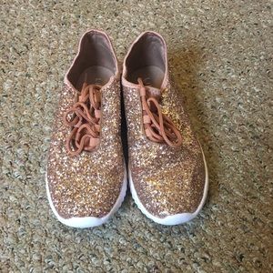 Rose gold glitter sneakers